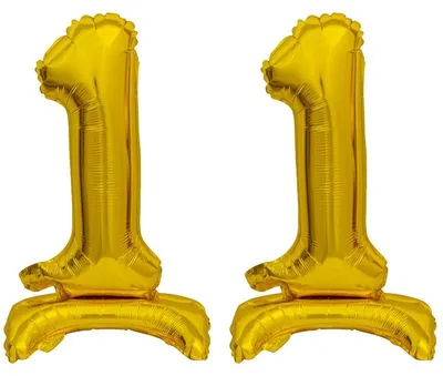 Produktbild von Stehender Folienballon Zahl 11 gold 38 cm 11. Geburtstag