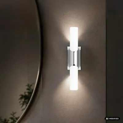 Image de Briloner Applique Salle de Bain LED 32x6,5x6,8 cm 7W 750lm 4000K Blanc Neutre IP44 Interrupteur Chrome - Lampe Miroir Salle de Bain