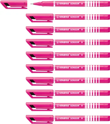 Produktbild von Fineliner mit gefederter Spitze - STABILO SENSOR M - medium - 10er Pack - pink