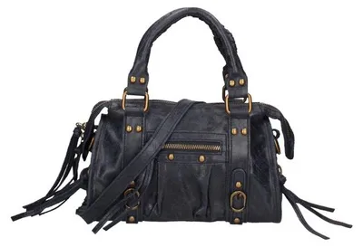 Immagine prodotto di Borsa a tracolla Erisia Dames, in pelle scamosciata, con motivo stampato, tracolla removibile, prodotta in Italia