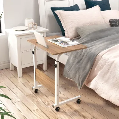 Productafbeelding van Laptopstandaard, in hoogte verstelbaar, met wielen, geschikt voor bed en bank, mobiele computerstandaard
