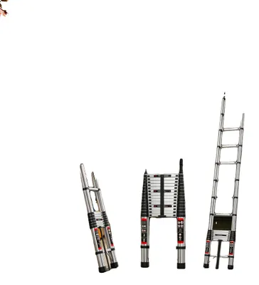 Produktbild von Teleskopleiter, Edelstahl, 150 KG Tragfähigkeit, Silber