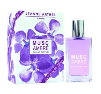 A bottle of Jeanne Arthes Eau de Parfum and its packaging are displayed against a white background.