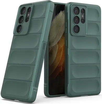 Two phone cases are shown, one in front of a phone and one to the side.