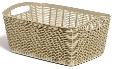 Image de Panier en plastique - Beige - L 31 x l 21,5 x H 13 cm