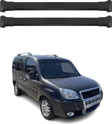 Produktbild von Dachträger Grundtäger für Fiat Doblo 2000-2010 75kg Aluminium Schwarz 2tlg