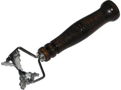 Image de brouette de 5 cm de diamètre en acier inoxydable + poignée en bois