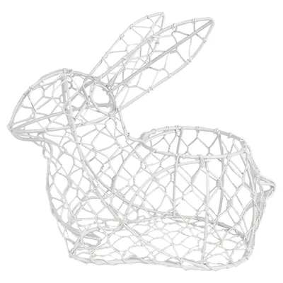 Produktbild von Clayre & Eef Eierkorb Kaninchen 22 cm Weiß Metall