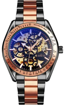 Zdjęcie produktu dla Invicta Objet D Art 69598 Zegarek Męski - Mechanizm Automatyczny - Stal Nierdzewna z Czarną Tarcza - 43 mm
