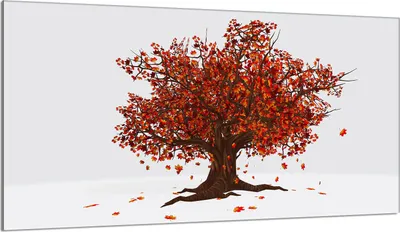 Produktbild von Herdabdeckplatte 90x52 Glaskeramikkochfeld Abdeckung Spritzschutz Glasplatte Deko Schneidebrett, Baum Laub