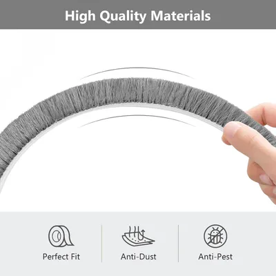 Produktbild von Dichtungsband Bürstendichtung, selbstklebend, 9 mm (B) x 5 mm (T) x 12 m (L), Bürstendichtung, für Fenster, Schiebetüren, Türbürstendichtung, Dichtban