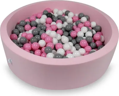 Immagine prodotto di Bacinella 110x30cm rosa cipria con 400 palline: bianco, grigio, rosa cipria