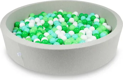 Obrázok produktu pre Guľôčkový bazén 130x30cm svetlosivý - so 600 guľôčkami / biela, celadónová, mentolová, zelená