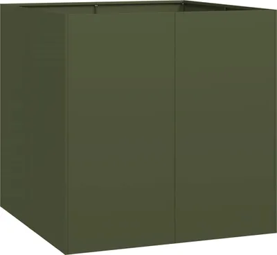 Image de Jardinière vert olive 80x80x80 cm acier