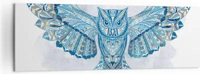 Produktbild von Bild auf Leinwand - Leinwandbild - Eule Flügel Tierwelt Grafik - 160x50cm - Wand Bild - Wanddeko - Leinwanddruck - Bilder - Kunstdruck - Wanddekoration - Leinwand bilder - Wandkunst - AB160x50-3087