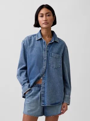 Produktbild von GAP UltraSoft Oversize-Jeanshemd L