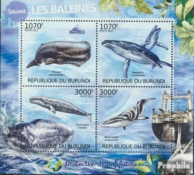 Produktbild von Briefmarken Burundi 2012 Mi 2605-2608 Kleinbogen (kompl.Ausg.) postfrisch Rettung der Wale