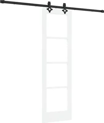 Produktbild von vidaXL Schiebetür Weiß 61 x 198,5 cm Massivholz Kiefer und Glas