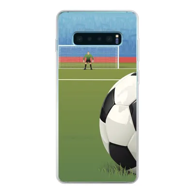 Produktbild von MuchoWow® Handyhülle Schutzhülle Hülle für Samsung Galaxy S10 Lite Eine Illustration eines Fußballs auf dem Feld im Stadion - Jungen - Mädchen - Kinder Silikon Softcase Handy Hülle - Schutz