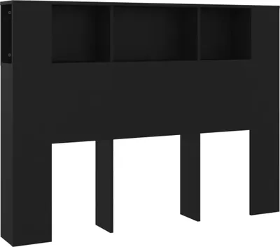 Immagine prodotto di vidaXL Testiera con ripiani Nero 140x18,5x104,5 cm