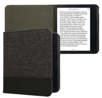 Produktbild von kwmobile Hülle kompatibel mit Kobo Kobo Libra Colour / Tolino Vision Color - Canvas eReader Schutzhülle Cover Case - Anthrazit Schwarz