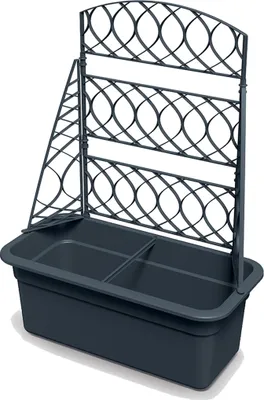 Image de Prosperplast Pot de fleurs avec pergola en plastique - Gris - 58 x 28,8 x 78 cm