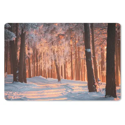 Produktbild von MuchoWow® Schreibtischunterlage Winter - Wald - Baum 60x40 cm - XXL Mauspad - Großes Mauspad