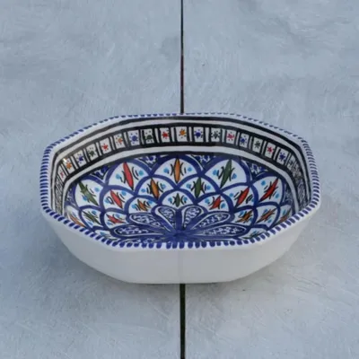 Zdjęcie produktu dla Płaski ośmiokątny Bakir bleu - L 20 cm