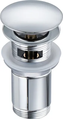 Zdjęcie produktu dla Korek umywalkowy mosiężny Chrom Klik-Klak z przelewem 66mm, trwały, łatwy w użyciu, odporny na korozję - Balneo