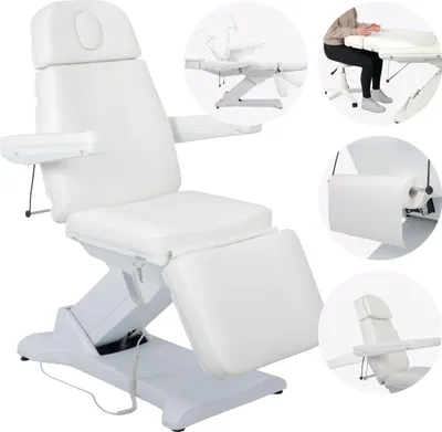 Produktbild von Habys Selia PRO 4 Kosmetikliege Massageliege Kosmetiksessel Kosmetikstuhl | Höhenverstellbar Elektrisch | Handfernbedienung | 204 x 63 cm | Weiß