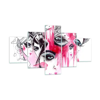 Produktbild von Bilder auf glas - Frauen Gesichter Augen illustration - 125x70cm - Glasbilder - Wandbilder - Kunstdruck - Wanddekoration aus Glas - Glas Bilder - Wandbild auf Glas - GEA125x70-3095