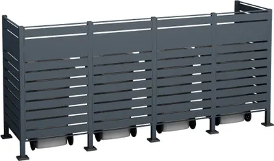 Produktbild von Westmann Metall Mülltonnenverkleidung Planum 4x240 L Anthrazit 330x90x150 cm