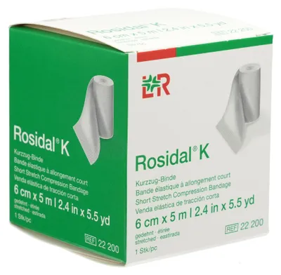 Obrázok produktu pre Rosidal K krátkoťažný obväz silný, 6 cm x 5 m | kus (1 ks)