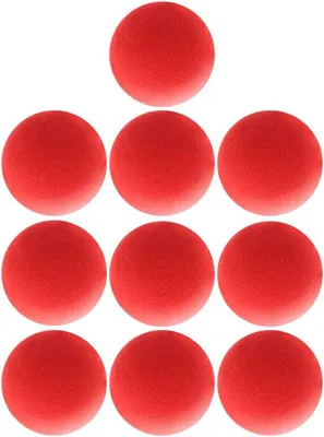 Productafbeelding van Sponsbal 3,5 cm vingertricks rekwisieten - Set van 10 - Sponsballen Street Clical Tricks rood