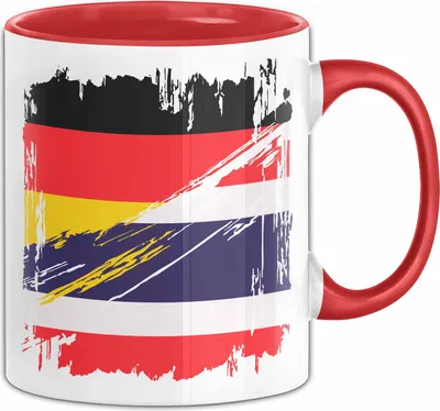 Produktbild von Thailand Deutschland Flagge Halb Deutscher Halb Thailänder Fußball Germany 2024 Europa Thailand (Rot)