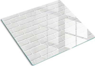 Produktbild von Tulup Glas Herdabdeckplatte Glaskeramikkochfeld-Abdeckung Spritzschutz Glasabdeckplatte Kochplattenabdeckung und Schneidebrett - Einteilig - 60x52 cm Backsteinmauer