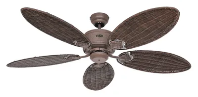Imagen del producto de Ventilador de techo de bajo consumo con mando a distancia, modelo Caribbean Dream Eco II, color marrón/ratán