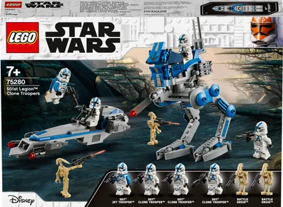 Produktbild von LEGO 75280 Star Wars Clone Troopers der 501. Legion, Bauset mit Kampfdroiden und AT-RT Walker