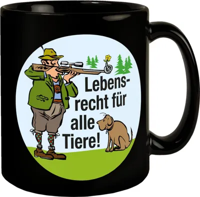 Produktbild von Lebensrecht für alle Tiere Tasse mit Jäger und Hund