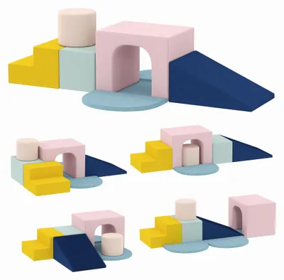 Produktbild von AIYAPLAY Schaumstoff Bausteine für Kinder 8 tlg Indoor Softbausteine Bunt