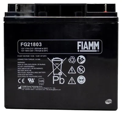 Produktbild von FIAMM Wiederaufladbarer Bleiakku FG21803, 12 V, Bleisäure [Blei-Akku]