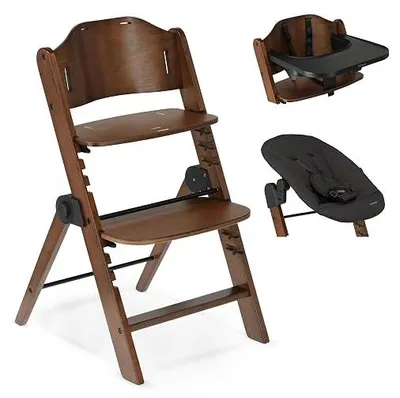 Imagen del producto de Silla alta para bebés Odin Luxe con función de balancín, color marrón/
