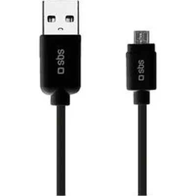 Obrázek produktu pro SBS 3m USB 2.0, 3 m, USB A, Micro-USB B, USB 2.0, Samec/samec, Černá