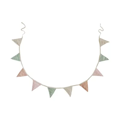 Produktbild von mushie Cloth Garland Musslin Stoff Wimpelkette in Naturtönen