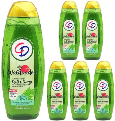 Produktbild von 6x CD Schaumbad WALDBADEN 500ml XL Kraft + Energie mit ätherischen Ölen + Blattgrün