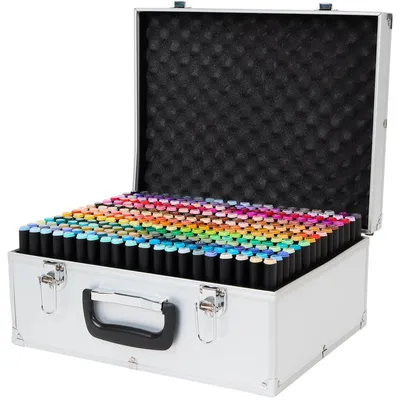 Produktbild von Décotime Alkohol-Twinmarker – 300 Stück mit Metallkoffer