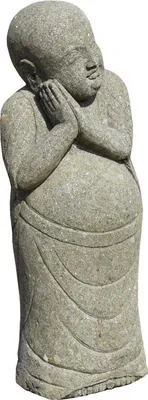 Image de Stonox Statue de moine Shaolin Mathura Basanit résistante au gel 45 x 45 x 150 cm