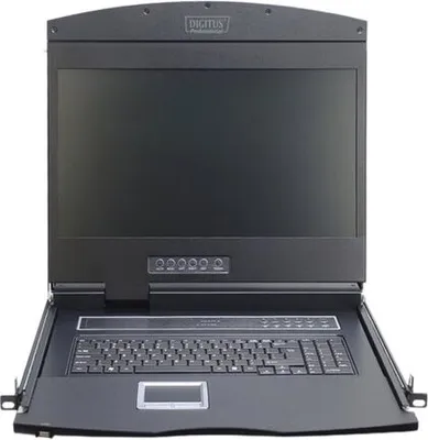 Produktbild von DIGITUS 19" LCD KVM Konsole, 1-Port VGA, deutsche Tastatur