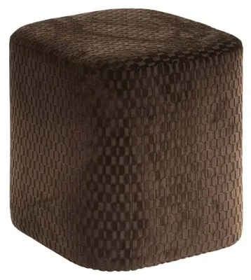 Image de Eazy Living, pouf en velours Liesse, couleur marron