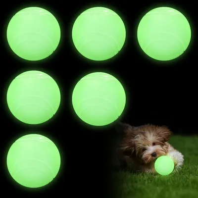 Produktbild von GBKDQQ 6 Stück Glow In The Dark Hundeball, 6cm Leuchtende Gummi-Hundebälle Unzerstörbar Hundeball, Hund Interaktive Hund Ball mit hoher Sprungkraft für kleine, mittlere und große Hunde